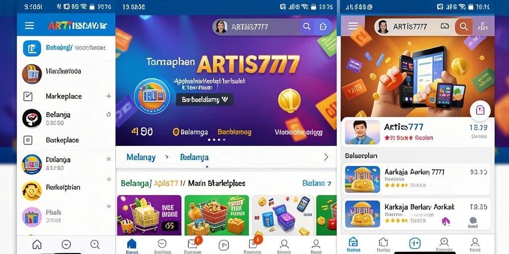 Antarmuka aplikasii ARTIS777 yang ramah pengguna untuk belanja online.