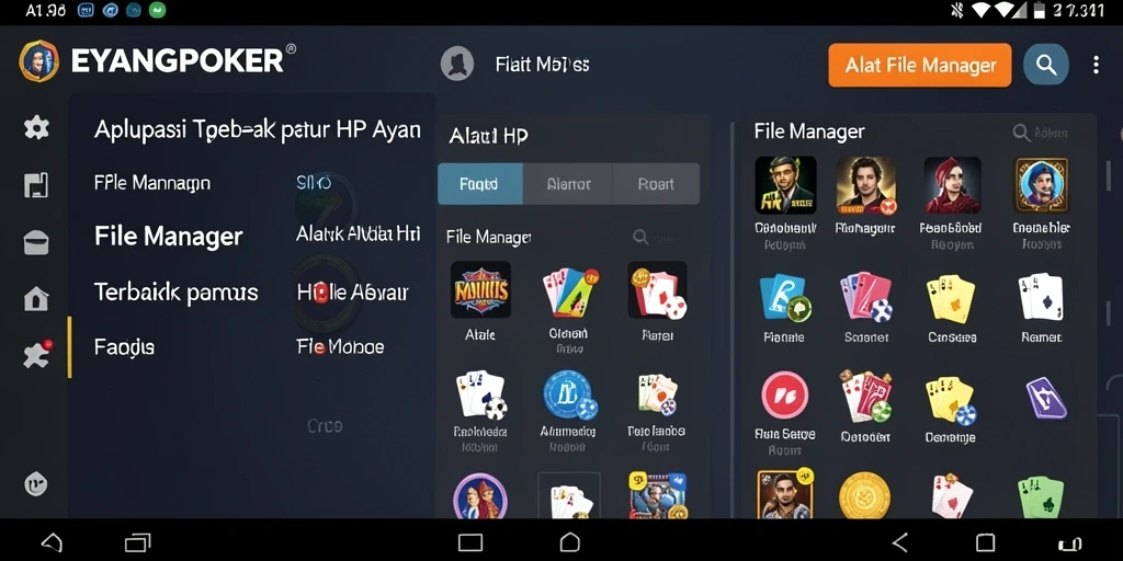 Antarmuka aplikasi EYANGPOKER yang intuitif dan mudah digunakan.