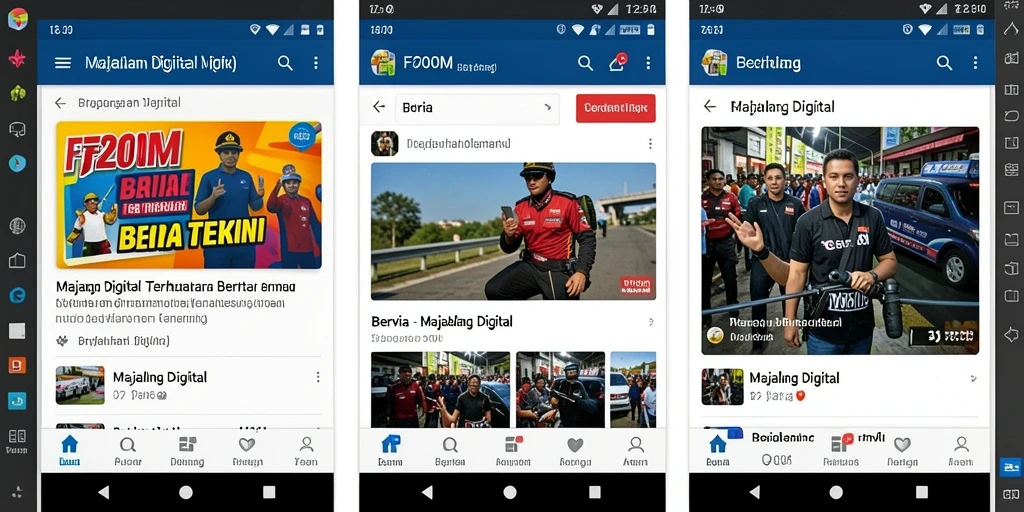 Antarmuka aplikasi F200M untuk Majalah Digital yang menarik dan informatif.