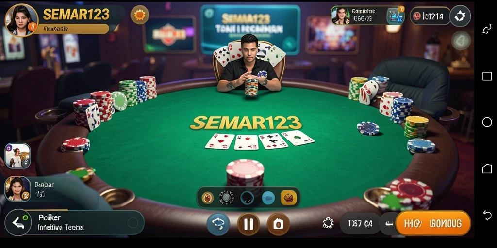 Antarmuka permainan Poker yang menarik dan intuitif di SEMAR123.